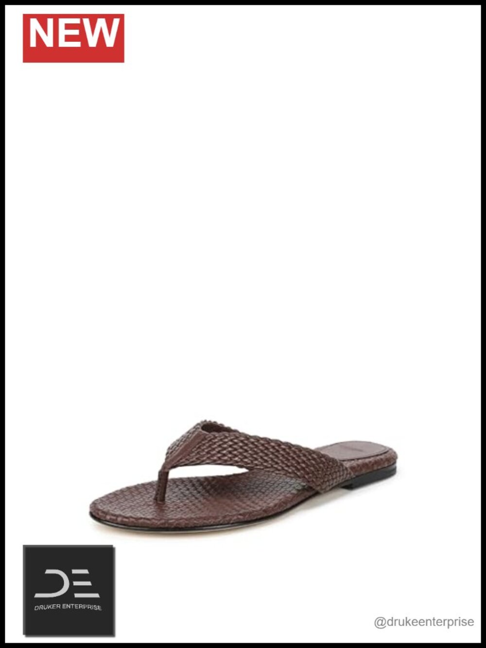 Vince Lotus Thong Leather Sandals Slip On Flat Open Toe